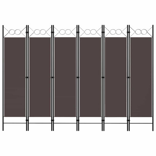 Paravento a 6 Pannelli Marrone 240x180 cm