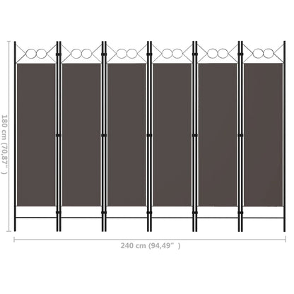 Paravento a 6 Pannelli Antracite 240x180 cm - homemem39