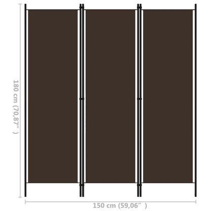 Paravento 3 Pannelli Marrone 150x180 cm | homemem39