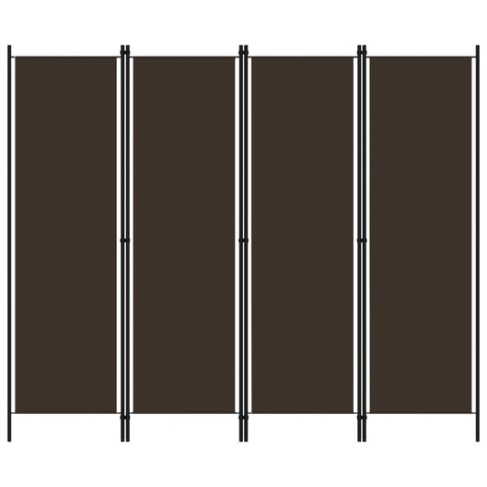 Paravento a 4 Pannelli Marrone 200x180 cm