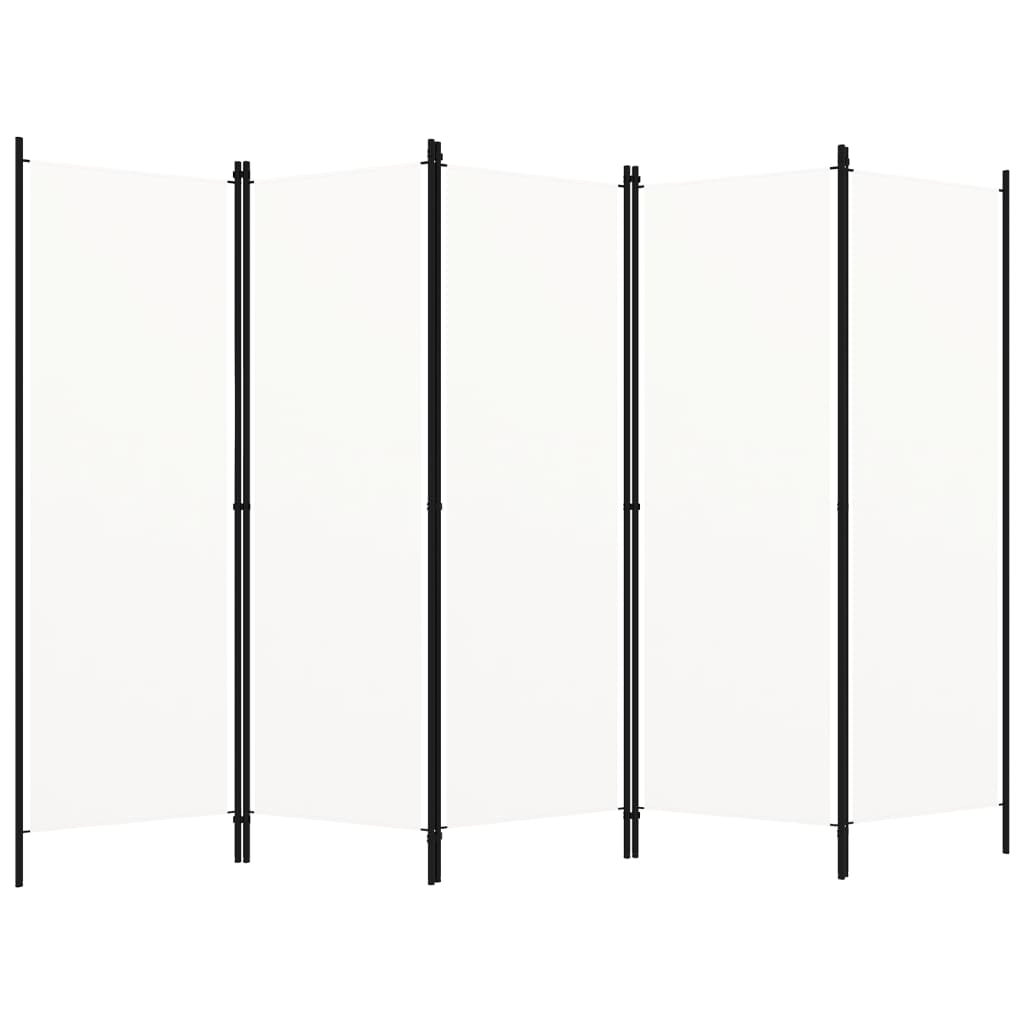 Paravento a 5 Pannelli Bianco 250x180 cm - homemem39
