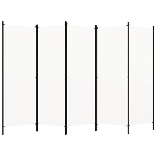 Paravento a 5 Pannelli Bianco 250x180 cm - homemem39