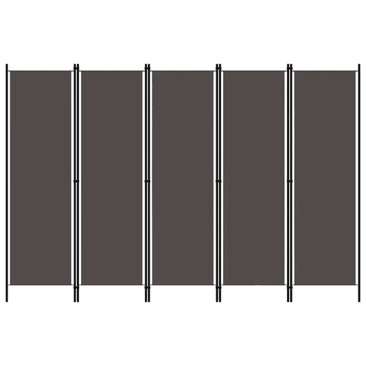 Paravento a 5 Pannelli Antracite 250x180 cm - homemem39
