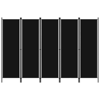 Paravento a 5 Pannelli Nero 250x180 cm - homemem39