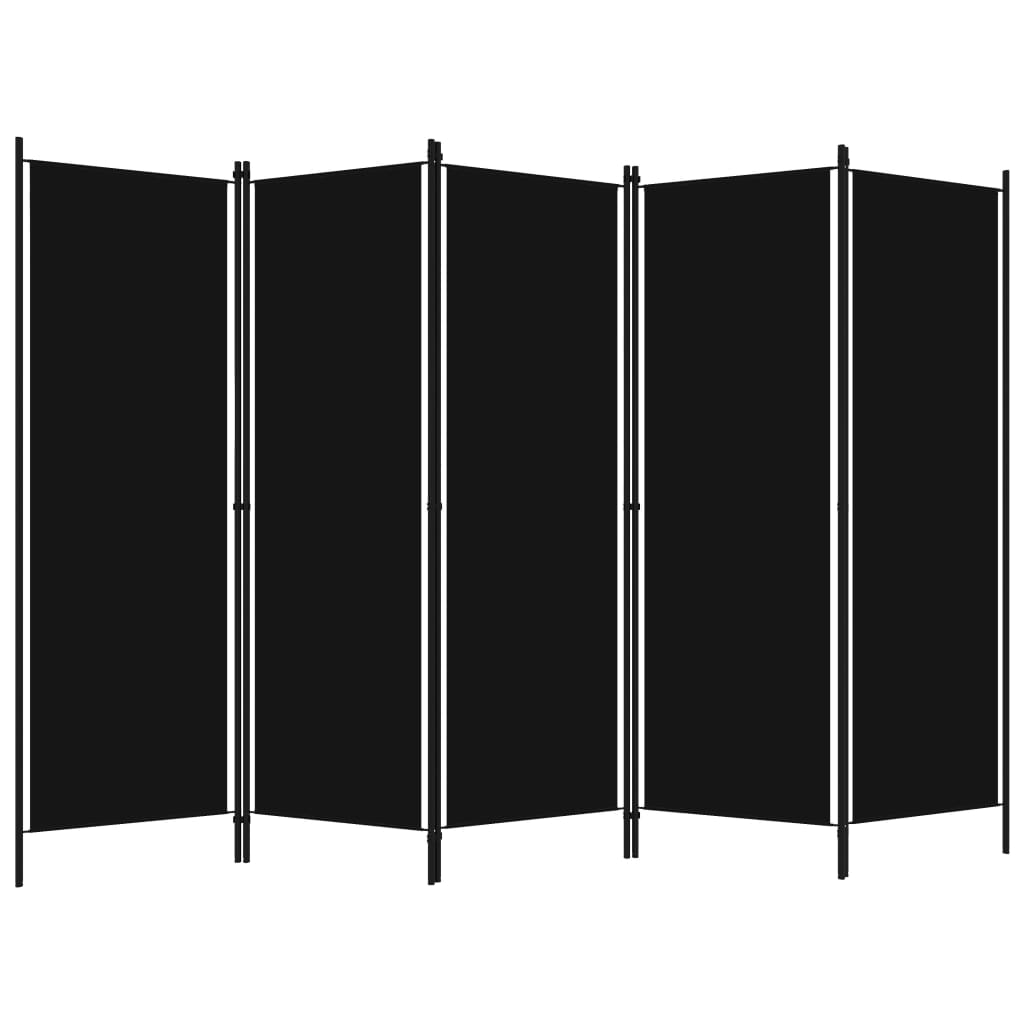 Paravento a 5 Pannelli Nero 250x180 cm | homemem39