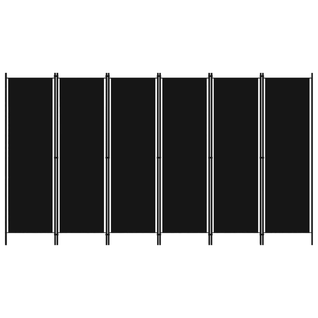 Paravento a 6 Pannelli Nero 300x180 cm - homemem39
