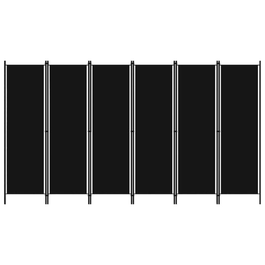 Paravento a 6 Pannelli Nero 300x180 cm - homemem39