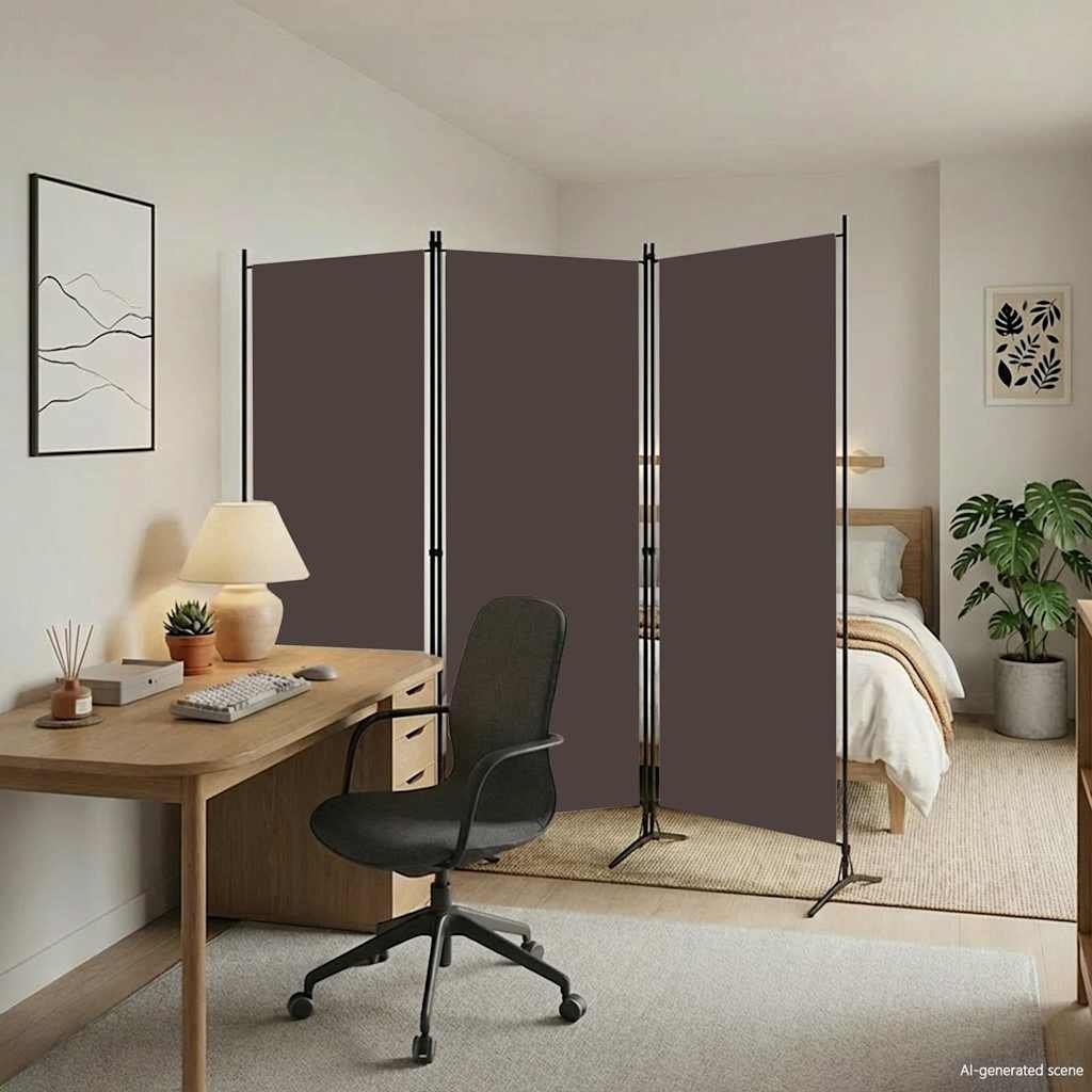 Paravento a 3 Pannelli Marrone 260x180 cm