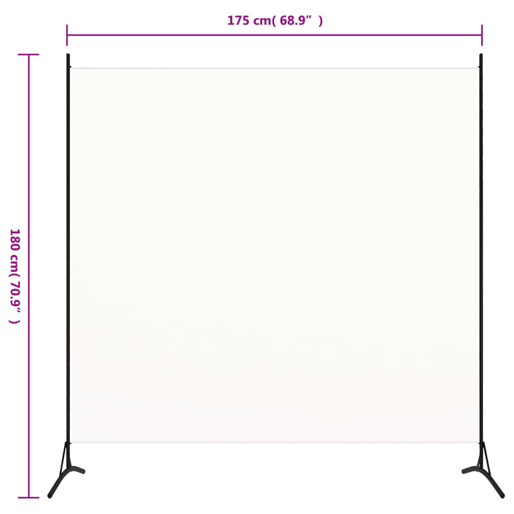 Paravento Bianco 175x180 cm in Tessuto - homemem39