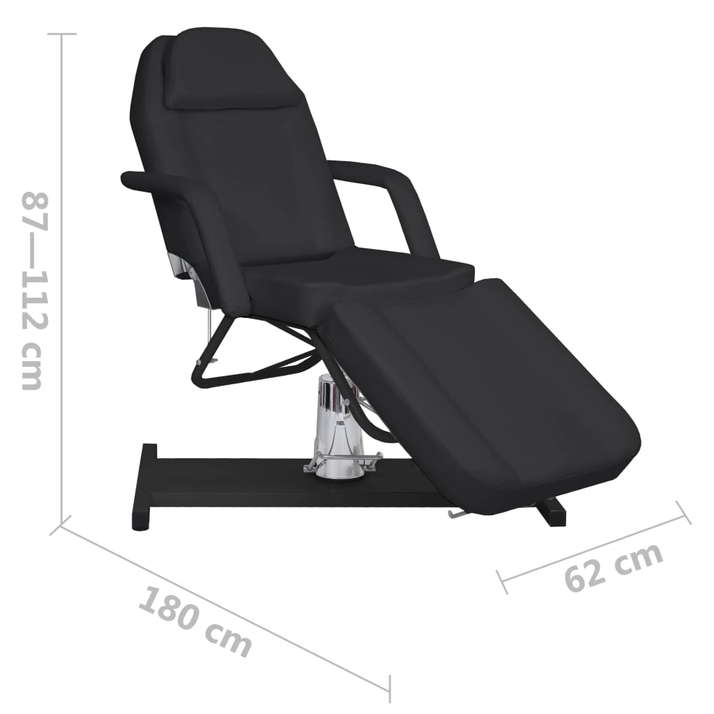 Lettino da Massaggio Nero 180x62x(87-112) cm | homemem39