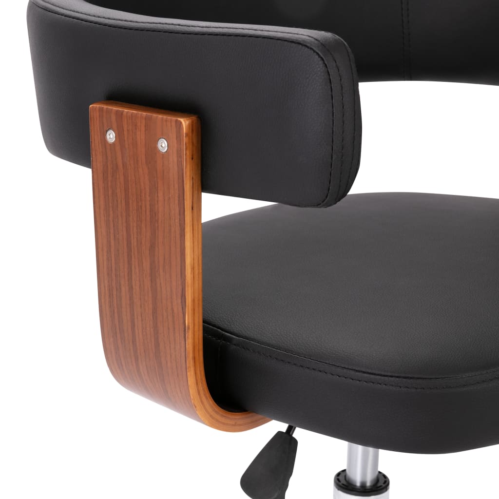 Sedie da Pranzo Girevoli 6 pz Nere in Legno Curvo e Similpelle | homemem39