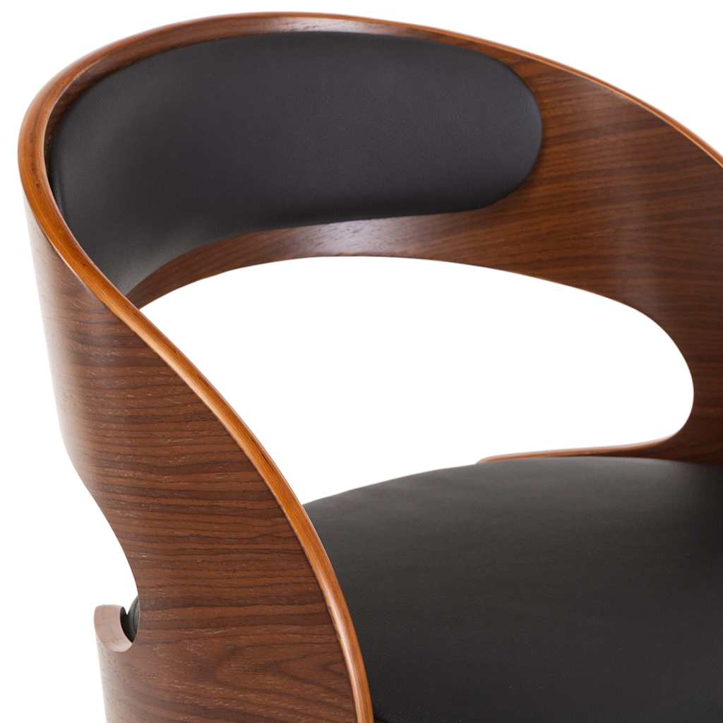 Sedie da Pranzo Girevoli 4pz Nere in Legno Curvato e Similpelle