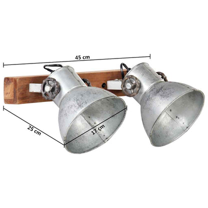 Lampada da Parete in Stile Industriale Argento 45x25 cm E27