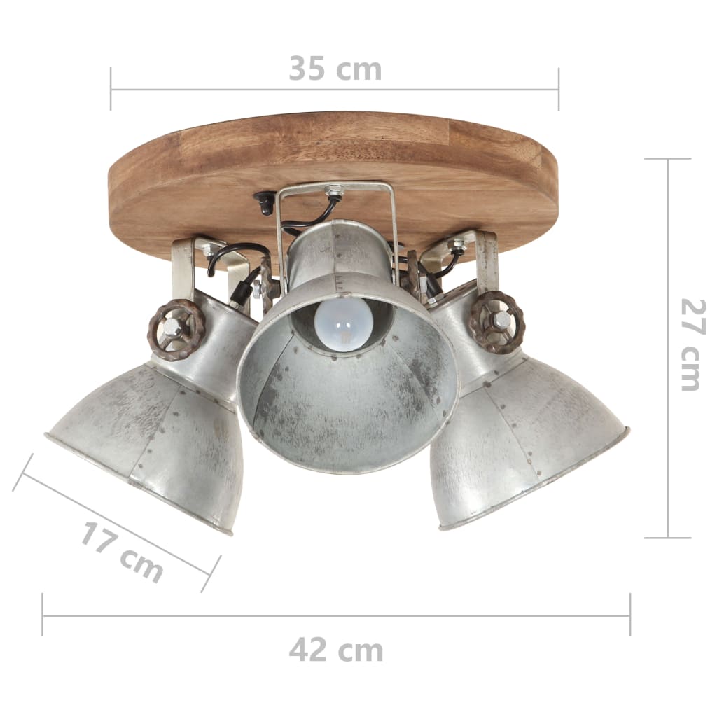 Lampada a Sospensione Industriale 25 W Argento 42x27cm E27 | homemem39