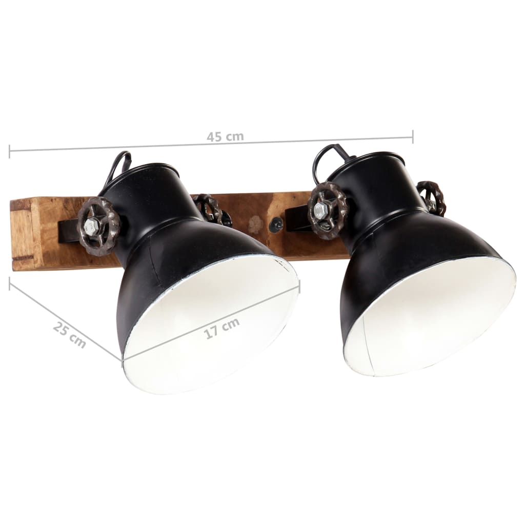 Lampada da Parete Stile Industriale Nera 45x25 cm E27 - homemem39