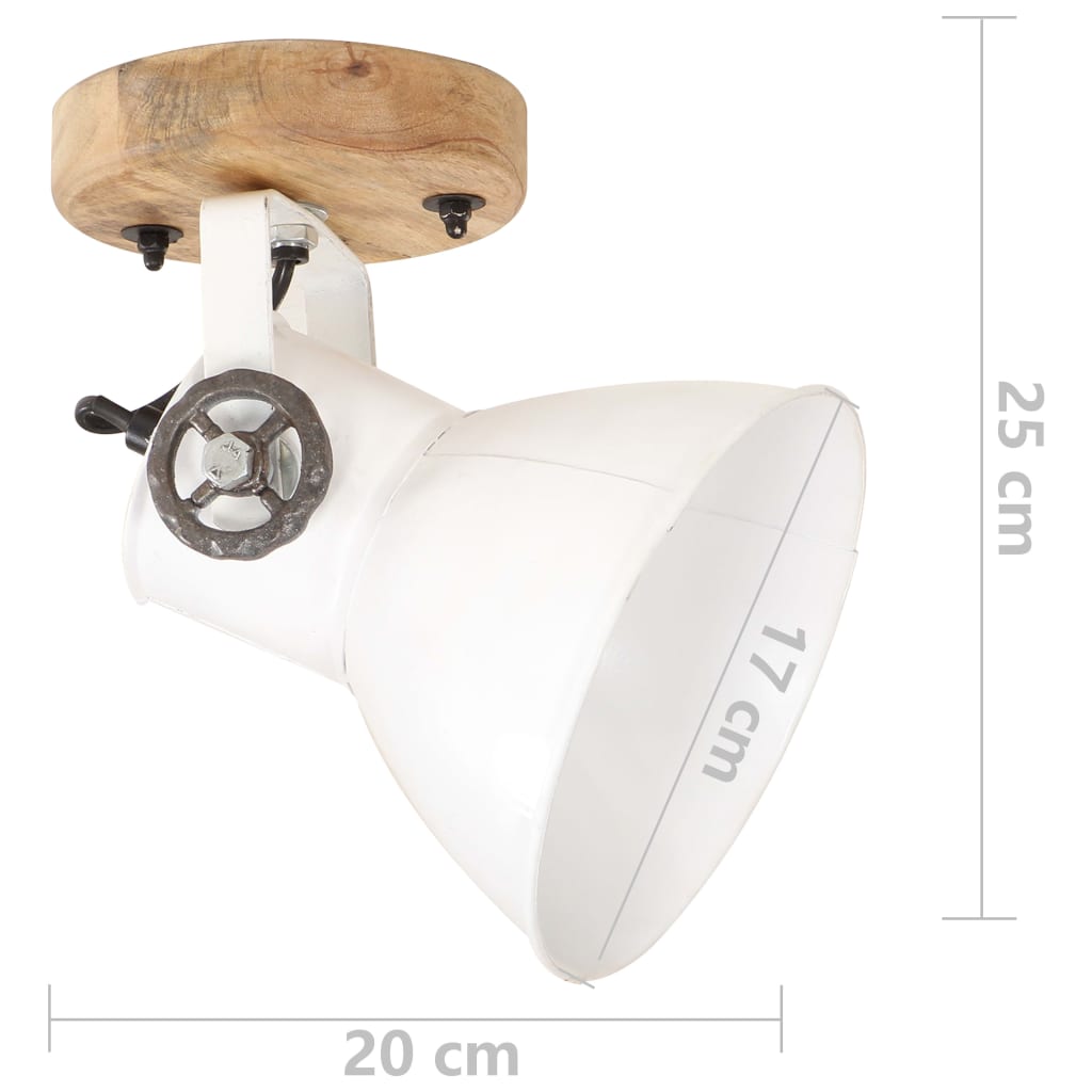 Lampade da Parete/Soffitto 2 pz Industriale Bianca 20x25 cm E27