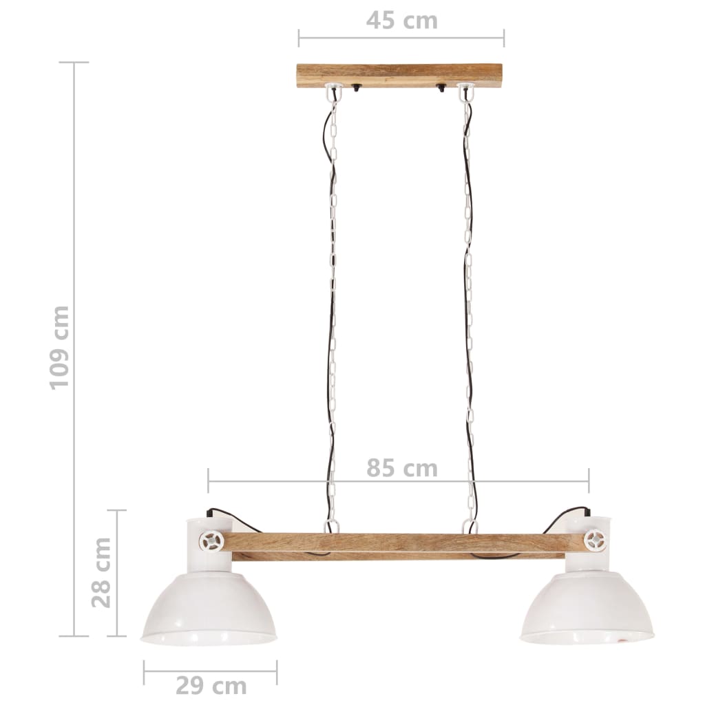 Lampada a Sospensione Industriale 25 W Bianca 109 cm E27 - homemem39