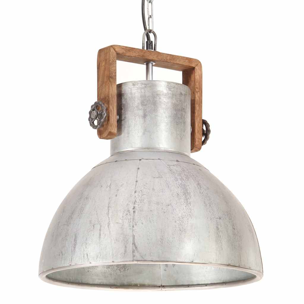 Lampada a Sospensione Industriale 25 W Argento Rotonda 40cm E27 | homemem39