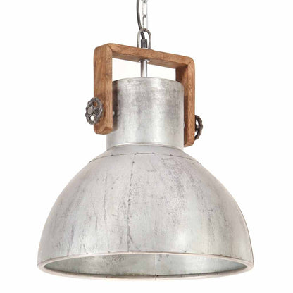 Lampada a Sospensione Industriale 25 W Argento Rotonda 40cm E27 | homemem39