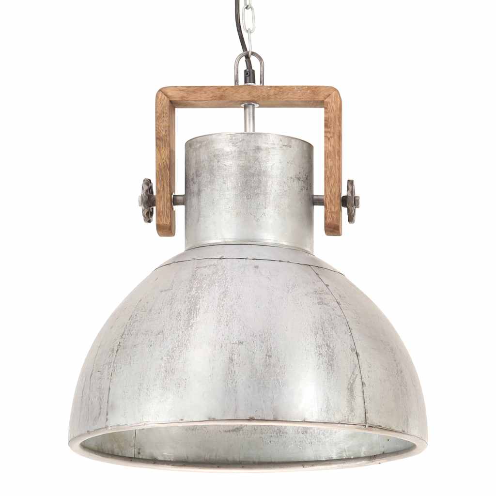 Lampada a Sospensione Industriale 25 W Argento Rotonda 40cm E27 | homemem39