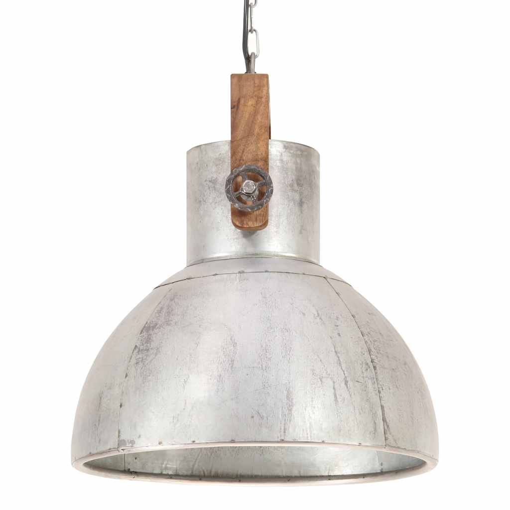 Lampada a Sospensione Industriale 25 W Argento Rotonda 40cm E27 | homemem39