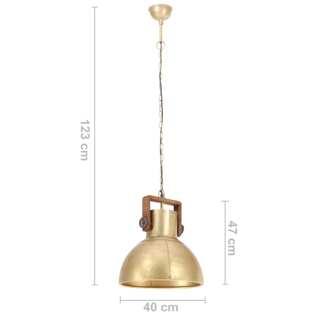 Lampada a Sospensione Industriale 25 W Ottone Rotonda 40 cm E27