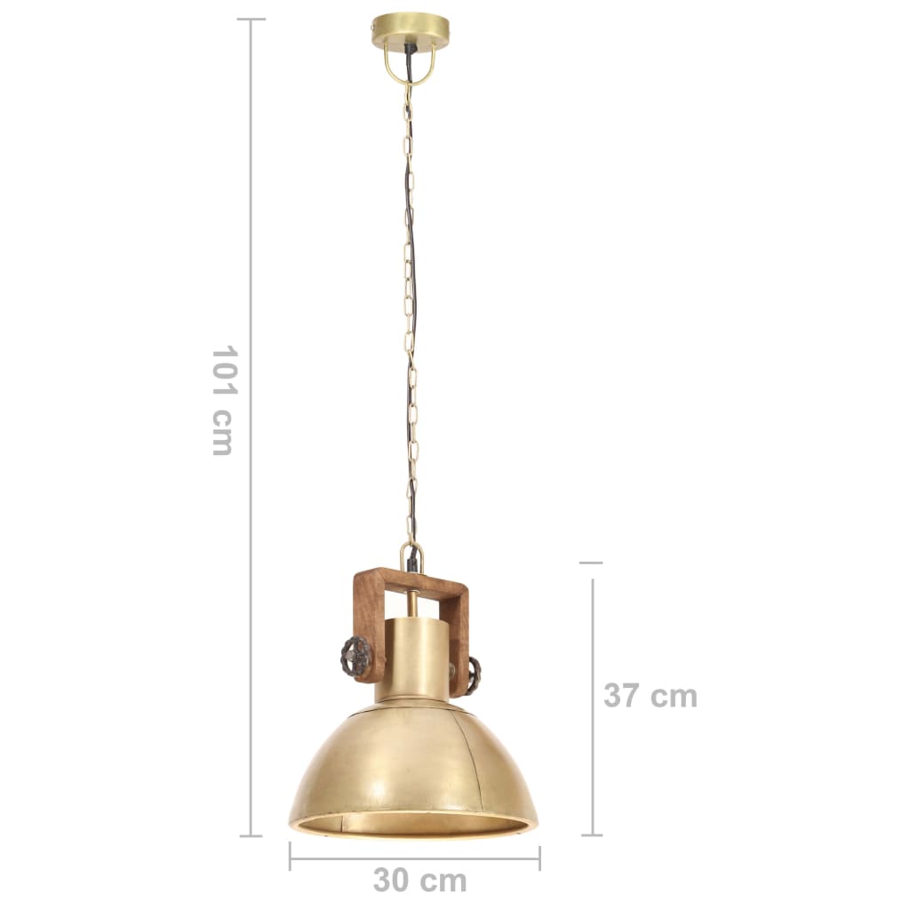 Lampada a Sospensione Industriale 25 W Ottone Rotonda 30 cm E27