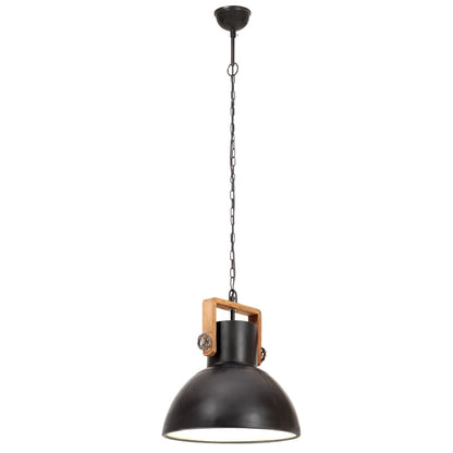 Lampada a Sospensione Industriale 25 W Nera Rotonda 40 cm E27