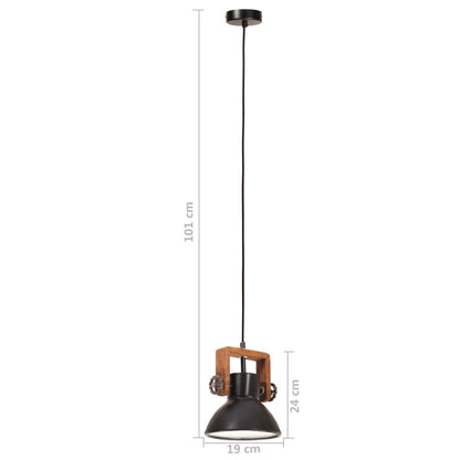 Lampada a Sospensione Industriale 25 W Nera Rotonda 19 cm E27