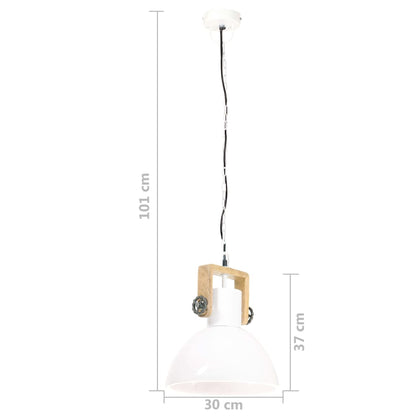 Lampada a Sospensione Industriale 25 W Bianca Rotonda 30 cm E27