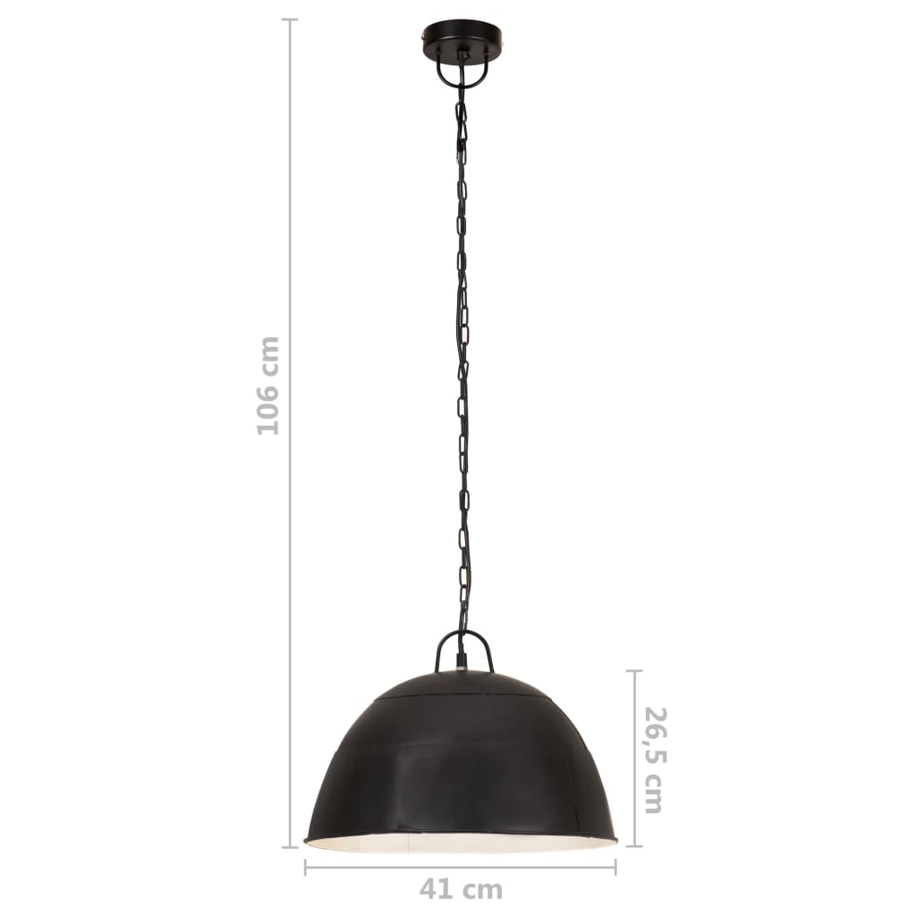 Lampada Industriale Vintage 25 W Nera Rotonda 40 cm E27 | homemem39