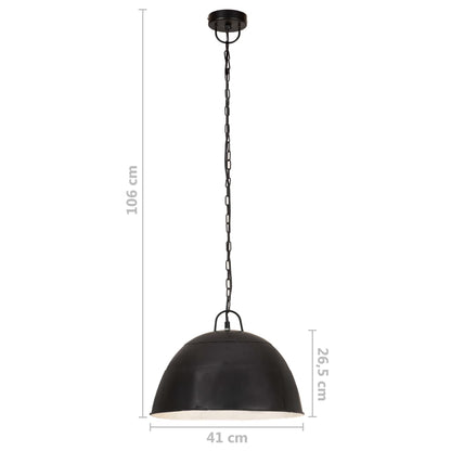 Lampada Industriale Vintage 25 W Nera Rotonda 40 cm E27 | homemem39