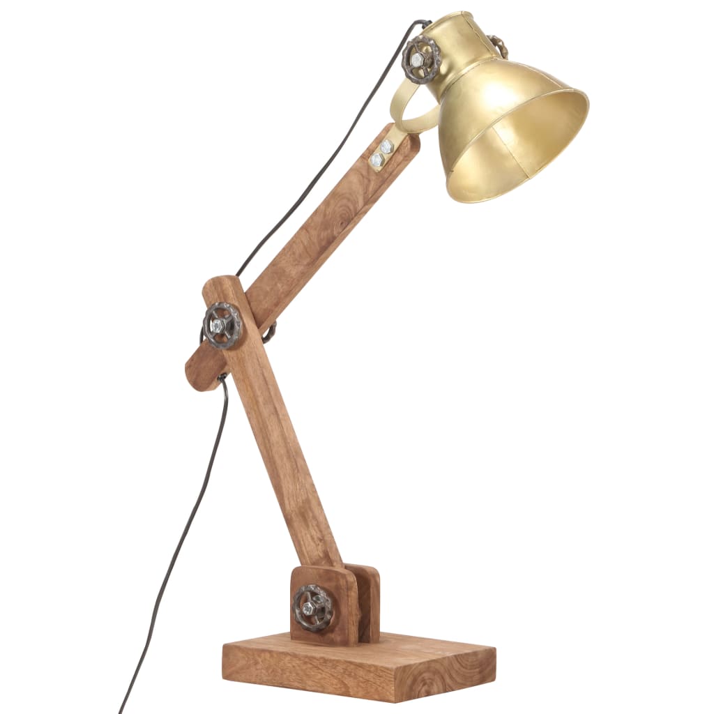 Lampada da Scrivania Industriale Ottone Rotonda 58x18x90 cm E27 | homemem39