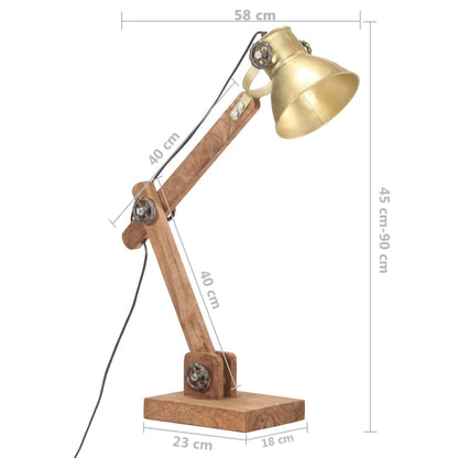 Lampada da Scrivania Industriale Ottone Rotonda 58x18x90 cm E27 | homemem39