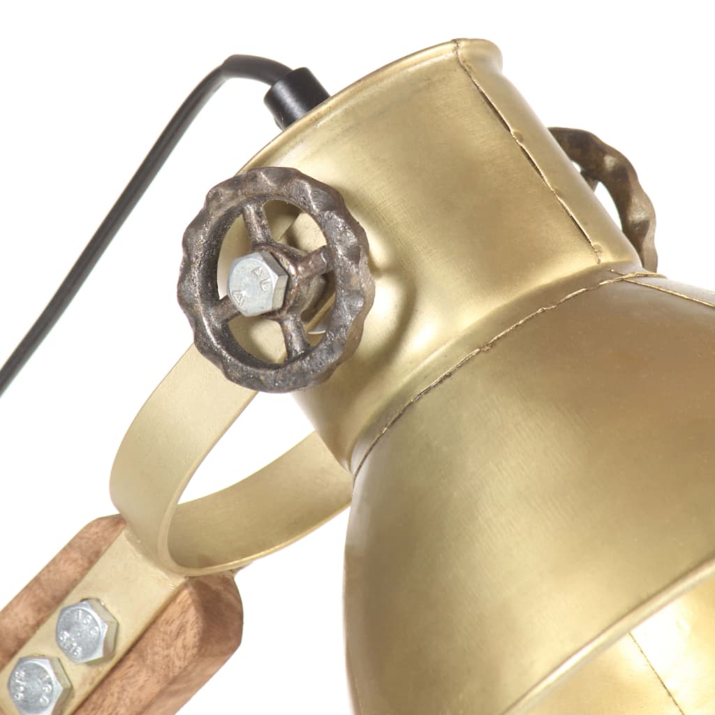 Lampada da Scrivania Industriale Ottone Rotonda 58x18x90 cm E27 | homemem39
