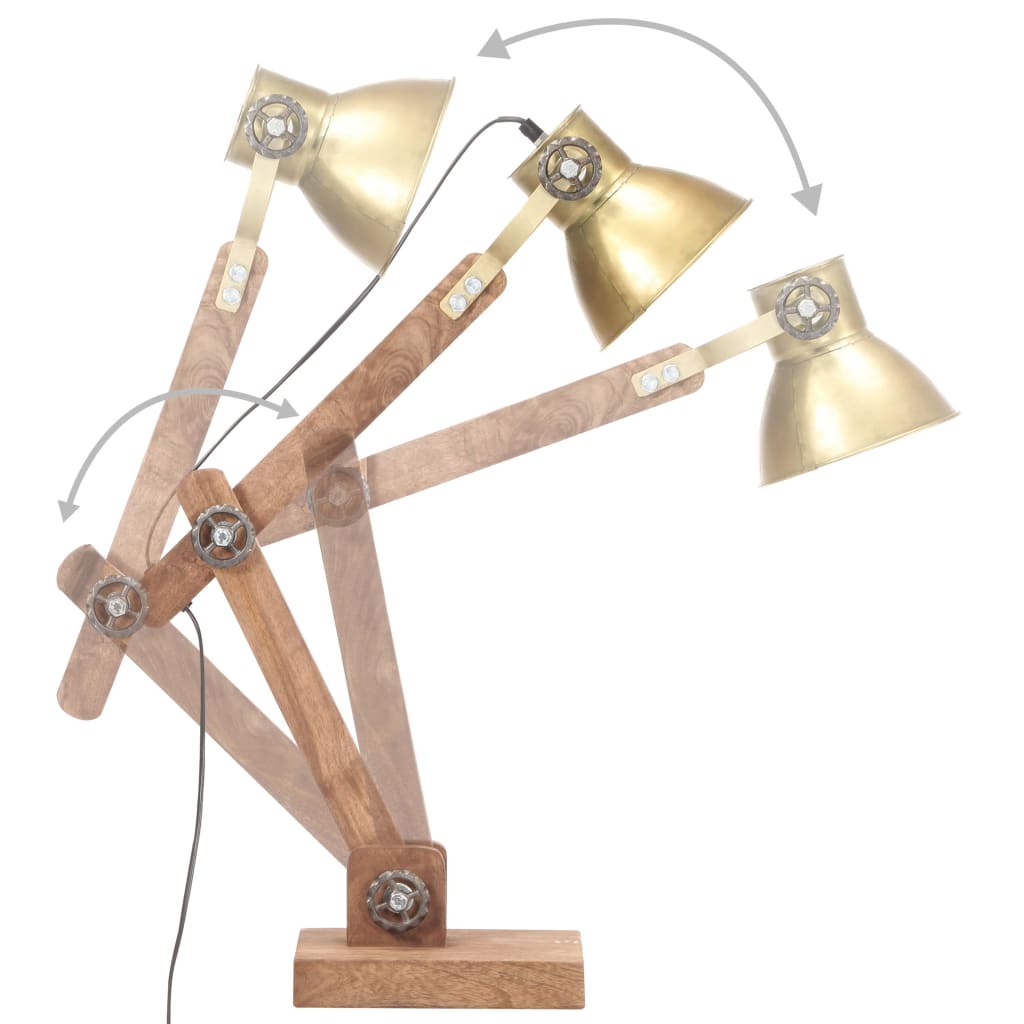 Lampada da Scrivania Industriale Ottone Rotonda 58x18x90 cm E27 | homemem39