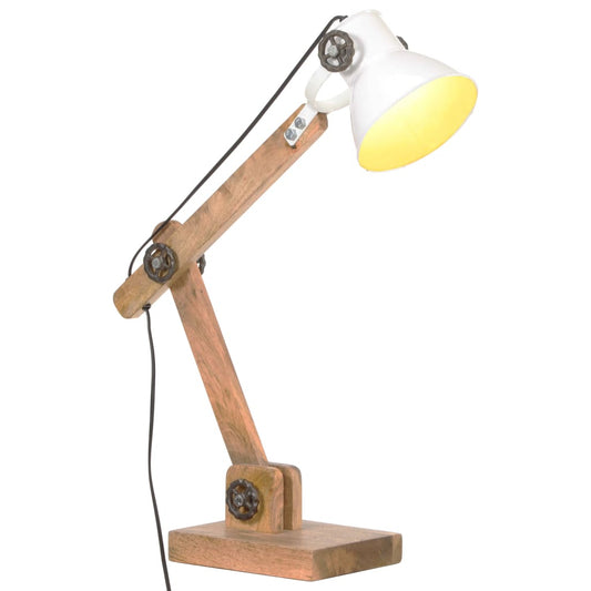 Round White Industrial Desk Lamp 58x18x90 cm E27