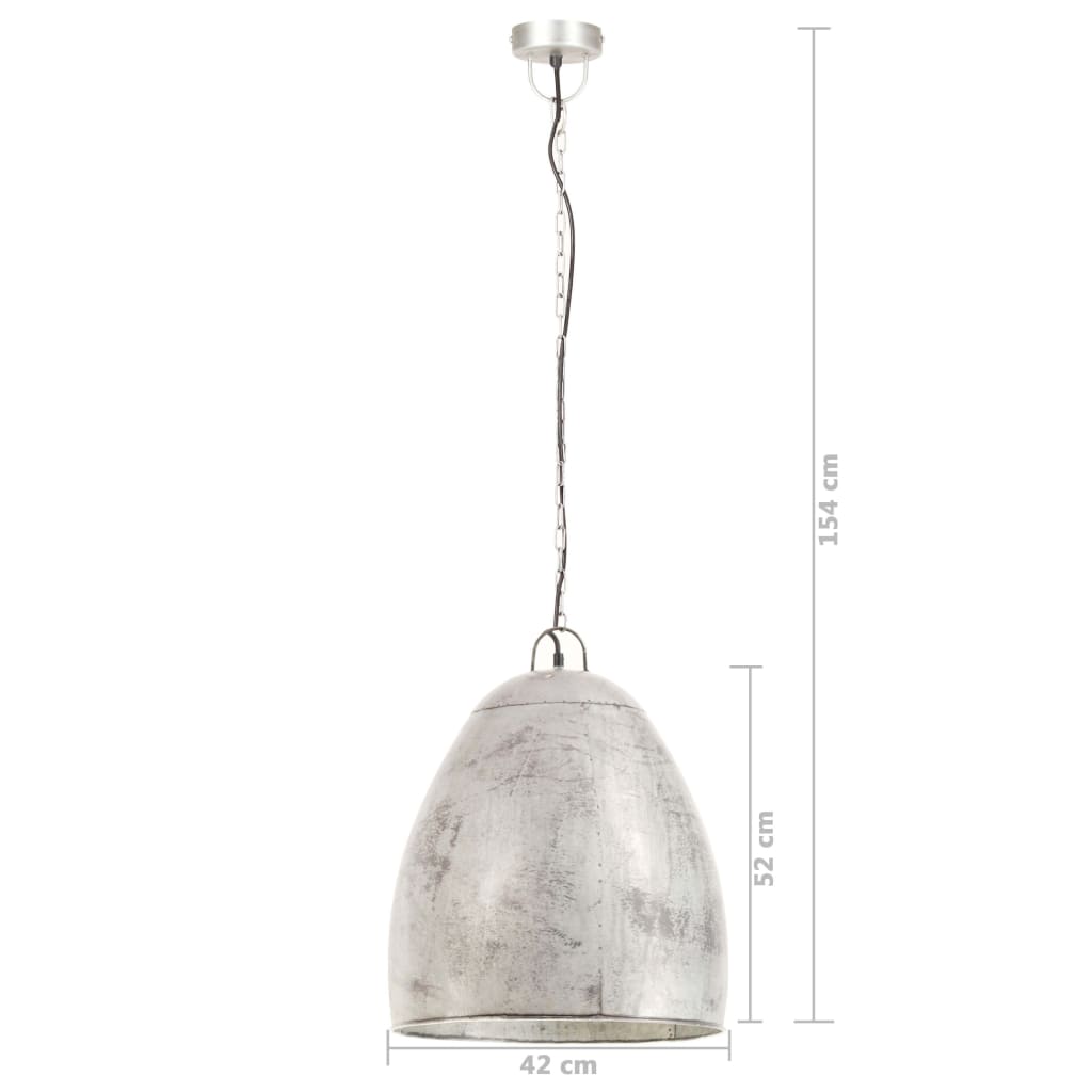 Lampada a Sospensione Industriale 25 W Argento Rotonda 42cm E27