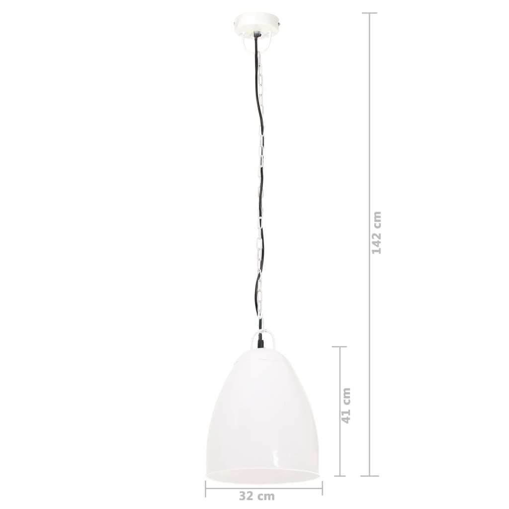 Lampada a Sospensione Industriale 25 W Bianca Rotonda 32 cm E27