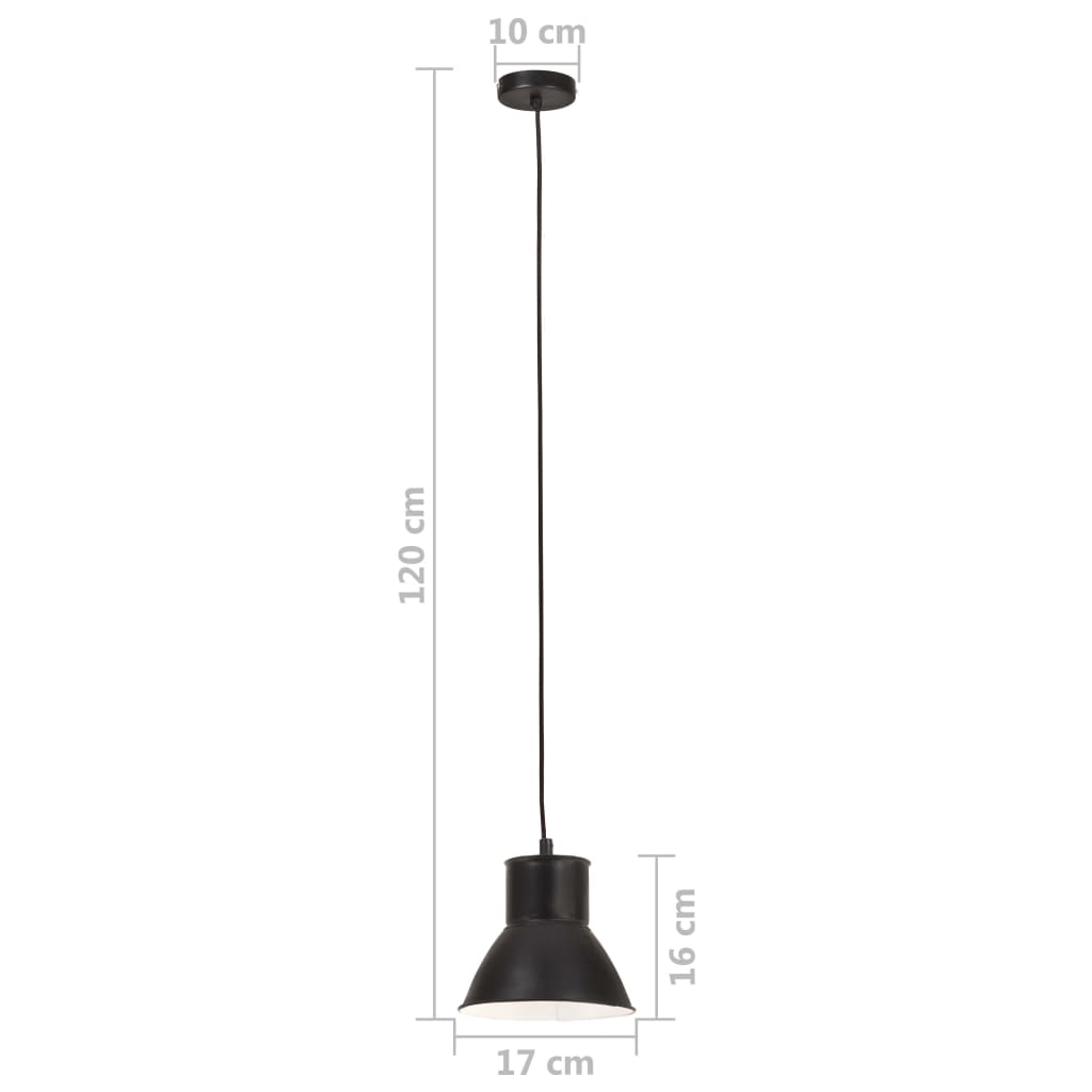 Lampada a Sospensione 25 W Nera Rotonda 17 cm E27 | homemem39
