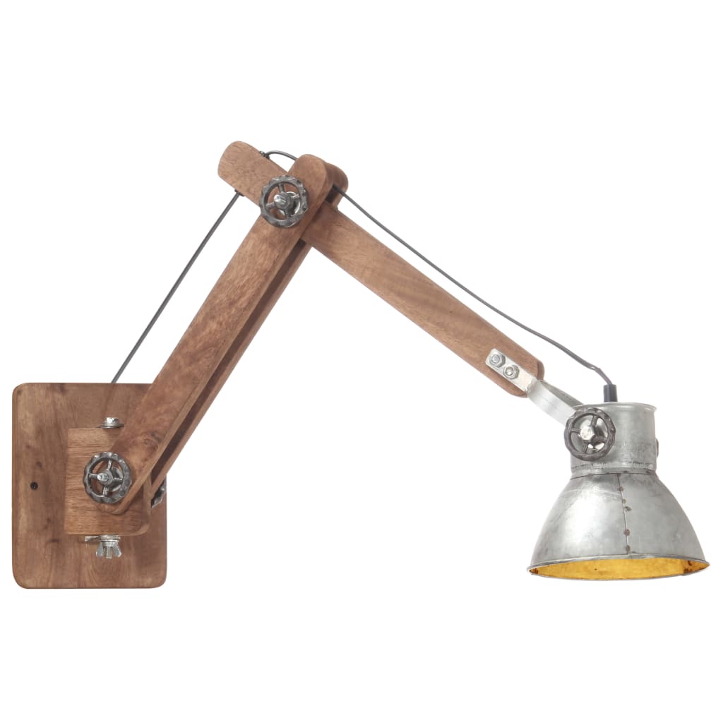 Lampada da Parete Stile Industriale Argento Rotonda E27 - homemem39