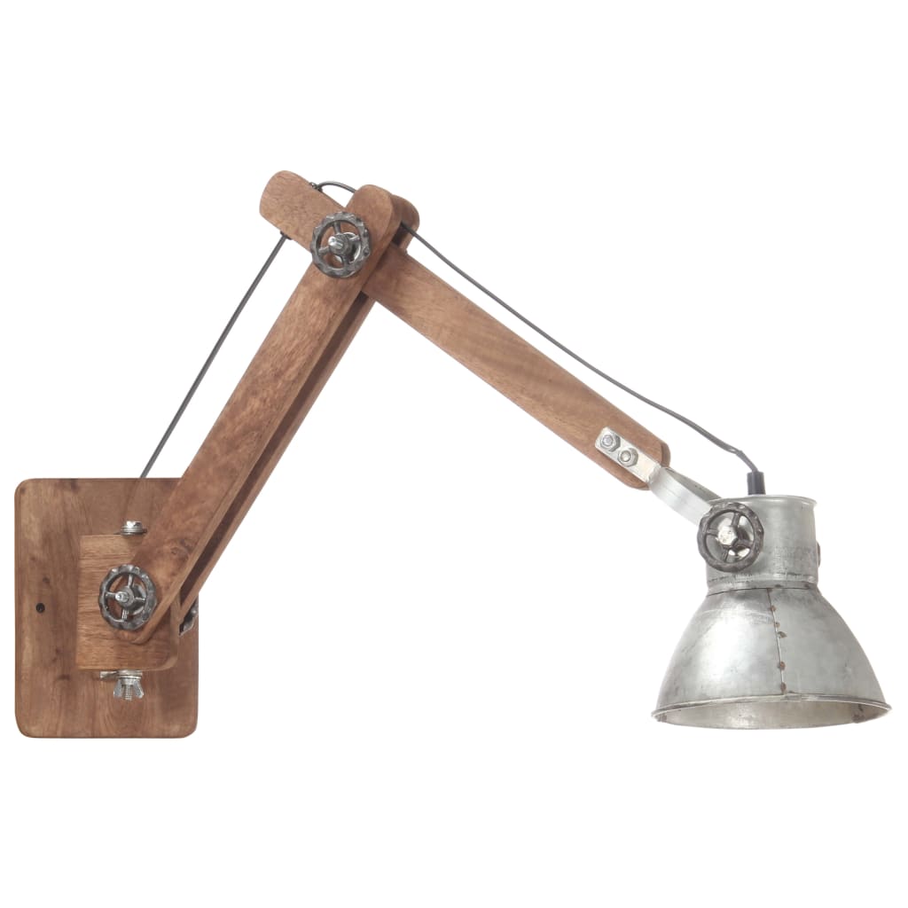 Lampada da Parete Stile Industriale Argento Rotonda E27 - homemem39