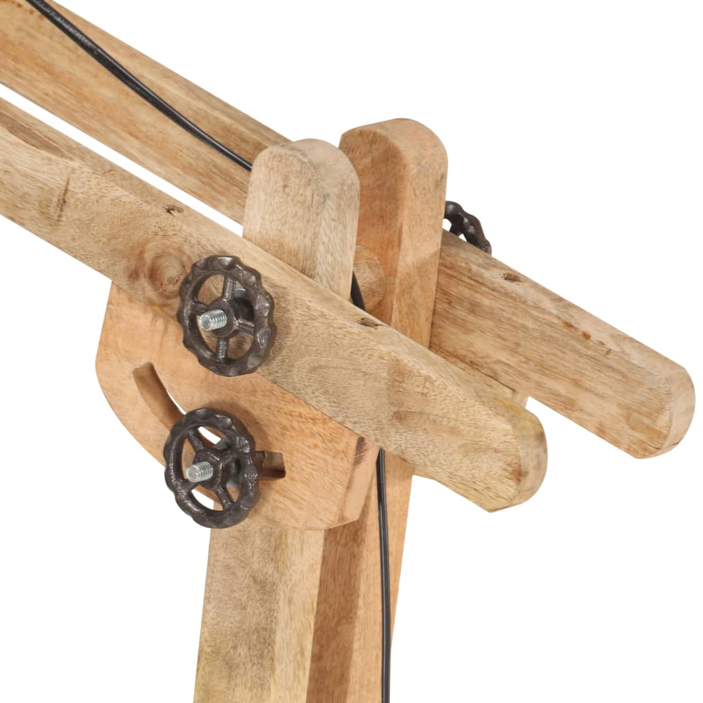 Lampada da Pavimento Bianca in Legno Massello di Mango E27 - homemem39