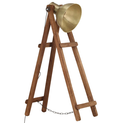 Lampada da Pavimento Ottone E27 in Legno Massello di Mango | homemem39