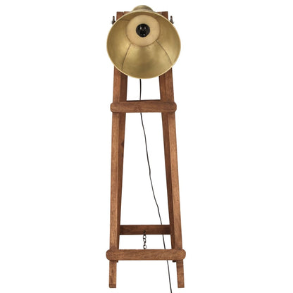 Lampada da Pavimento Ottone E27 in Legno Massello di Mango | homemem39