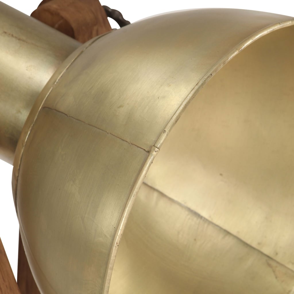 Lampada da Pavimento Ottone E27 in Legno Massello di Mango | homemem39
