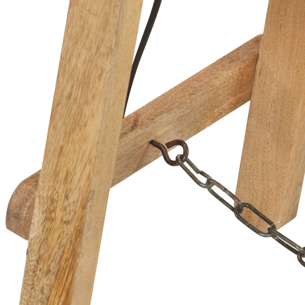 Lampada da Pavimento Bianca E27 in Legno Massello di Mango - homemem39