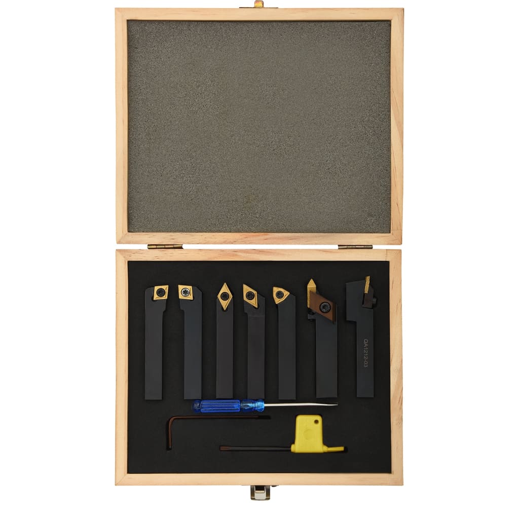 Set di Utensili Indicizzabili per Tornitura 12 pz 12x12 mm 80mm - homemem39