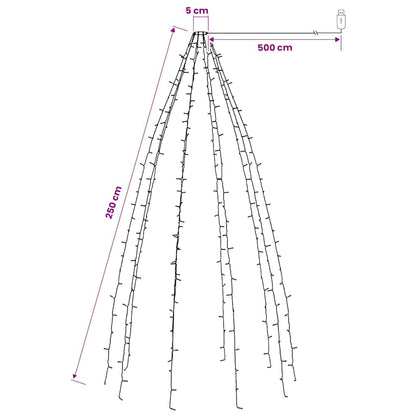 Rete di Luci per Albero di Natale con 250 LED 250 cm