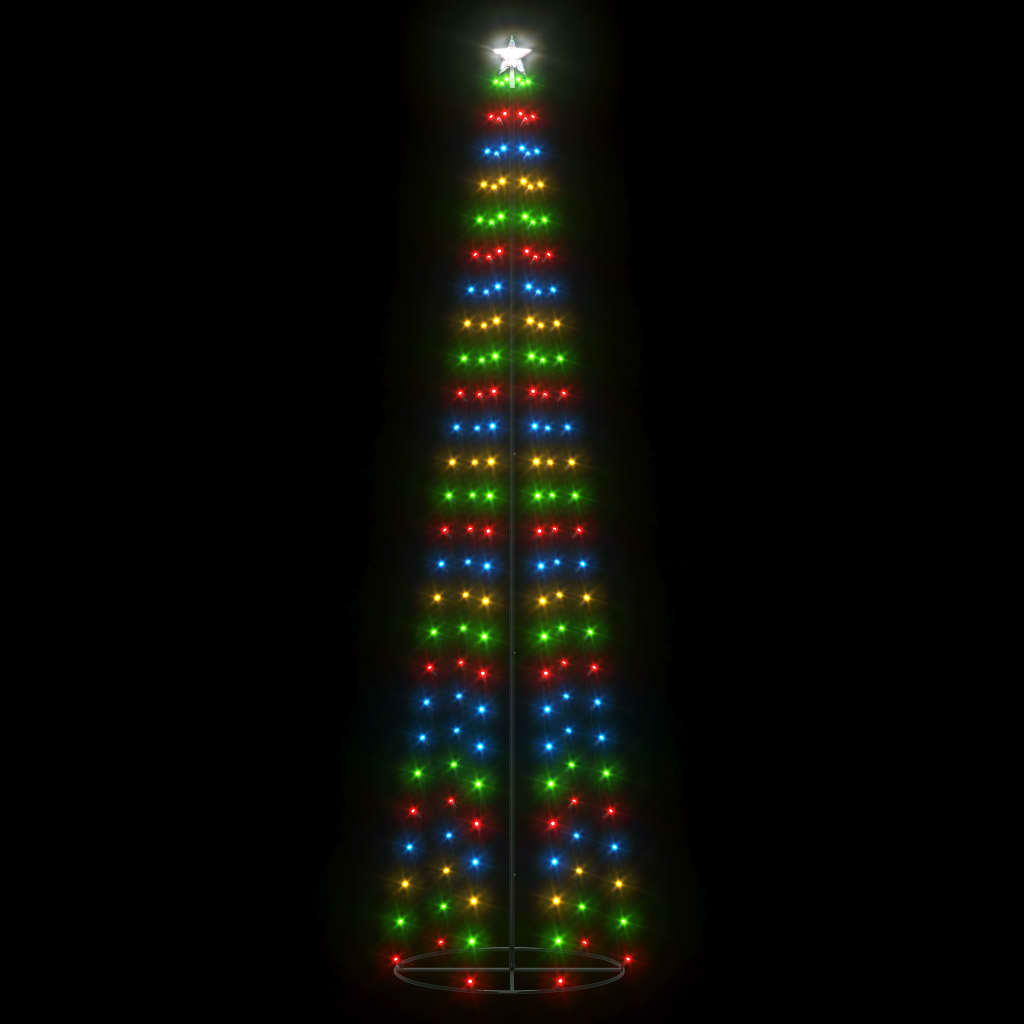 Albero di Natale a Cono con 136 LED Colorati 70x240 cm